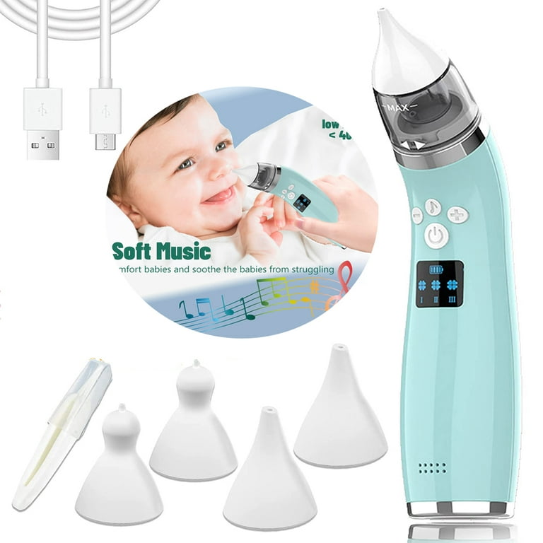 Grownsy Nasal Aspirator for Baby | Baby Nose Sucker | Electric Nose Suction for Toddler, Automatic Booger Sucker with 3 Silicone Tips, Pause & Music