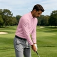 thumbnail image 4 of Sewkxo Men's Polo Shirts Long Sleeve Golf Polo Shirts for Men Breathable Polos Casual Collared Shirts,Pink S, 4 of 7