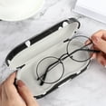 thumbnail image 2 of MoKo 2 in 1 Double Eyeglass Case, Contact Lens Case with Mirror Tweezers Remover, Black & White Magnolia, 2 of 7