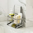 thumbnail image 1 of Sponge Rack Kitchen Sink Organizer Stainless Steel Kitchen Soap Dispenser Organizer Kitchen And Bathroom Sink Rack For Hanging Towels And Holding Sponges, 1 of 9