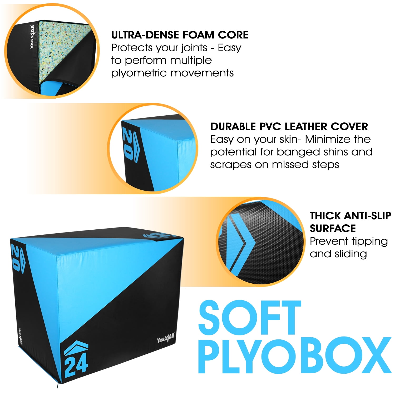 Yes4All 3 In 1 Antislip Houten Plyo Box, Plyometrische Doos Voor Thuis Gym En Outdoor Workout 40 64 35 56 30 48 Cm Groen 2306988631