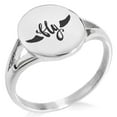 thumbnail image 1 of Stainless Steel Fly and Soar Minimalist Oval Top Polished Statement Ring, 1 of 1