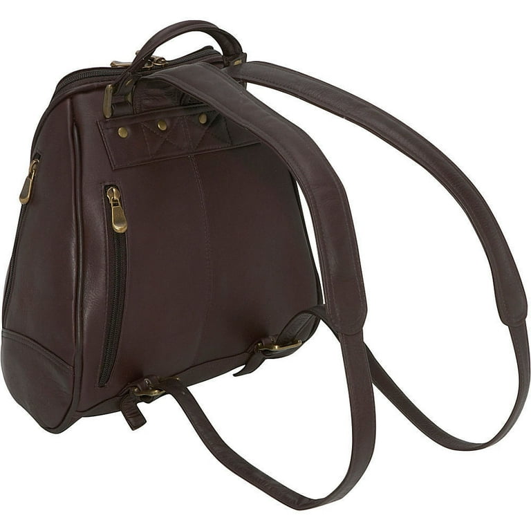 Le donne leather u zip mid size woman's backpack sale