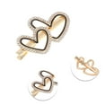 thumbnail image 3 of Ganchos para el cabello de doble corazón de moda Unique Bargains de 4 piezas para el hogar en negro y transparente, 3 of 5