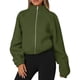 thumbnail image 2 of Chaquetas de Invierno para Mujer, de Forro , Larga, con Cremallera, , Cálidas, Estilo Otoño, para Hacer Ejercicio Verde XXL, 2 of 8