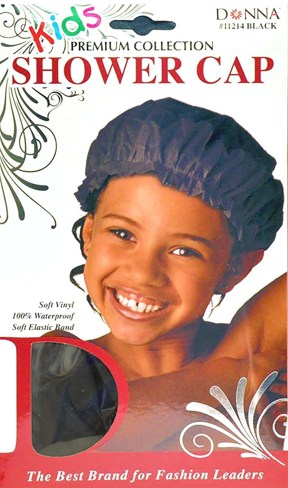DONNA KIDS PREMIUM COLLECTION SHOWER CAP 100% WATERPROOF #11214 BLACK 