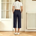 thumbnail image 6 of Capri Pants for Women Lightweight High Waist Straight Leg Quick Dry Business Casual Work Travel Cargo Pants with Pockets S-2XL, 6 of 8