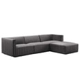 thumbnail image 2 of Modway Conjure Channel Tufted Performance Velvet 4-Piece Sectional in Black Gray, 2 of 10