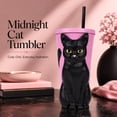 thumbnail image 3 of Practical Magic 2 Black Cat Grippr Tumbler with Straw, 3D Black Cat Novelty Drink Cup, Movie Inspired Beverage Tumbler for Home Desk Party Cat Lover Collector Gift Halloween Gift, 3 of 9