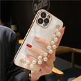 thumbnail image 4 of 6D Plating Case Samsung Galaxy A24 A54 A34 A14 A73 A53 A33 A23 A22 Lujo Chapado Perla Pulsera Cadena Caso De Silicona Suave Teléfono Whit Chain Funda Para, 4 of 4