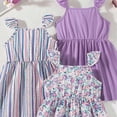 thumbnail image 4 of Gibobby Little Girls Summer Fashion Casual A-Line Dresses 3 Pack Cute Flutter Ruffle Strap Tank Sleeveless Outfits for 3-8 Years Girls(5-6 Years,Navy), 4 of 4