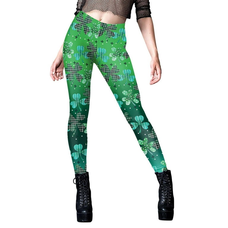 YUHAOTIN Maternity Leggings Comfort and Style: Green Leggings with Tights  for Women for St. Day Or Any Booty Lifting Leggings Flare Yoga Pants Tall