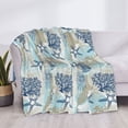 thumbnail image 3 of Zufioo Algae Corals and Seashells Print Horizontal Flannel Blanket, Anti-wrinkle, Anti-shrinkage, Anti-allergic Plush Blanket, Household Items Suitable for Bedroom-50"x40", 3 of 6