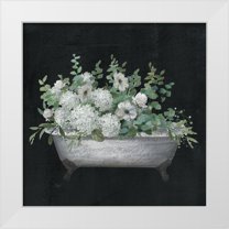 Nan 12x12 White Modern Wood Framed Museum Art Print Titled - Bathtub Floral I