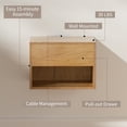 LACHILLBAY Floating Nightstand with Drawer Storsge,Light Wood Modern Floating Bedside Table,Wall