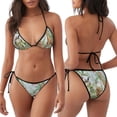 thumbnail image 3 of KLL Watercolor African Animals Wildlife Print Bikini Set for Women,String Two Piece Halter Top Triangle Bikini Set with Tie Side Bottom Sexy Swimsuit Bathing Suits, 3 of 5