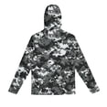 thumbnail image 5 of Mens Camo Sun Protection Shirts with Mask UV Spf Upf 50+ Rash Guard Sun Shirts Outdoor Hiking Swim Fishing Long Sleeve Cooling Hoodies,Gray L, 5 of 5