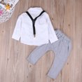 thumbnail image 4 of Musuos Baby Boy Formal Gentleman Bib Pants + Long Sleeve Top Bow Outfit, 4 of 6