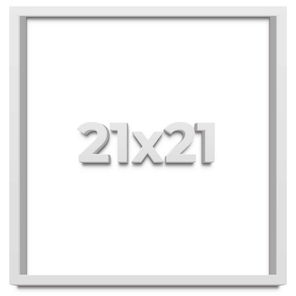 21x21 Shadow Box Frame White | 2 Inches Deep Real Wood Contemporary Shadowbox Display Frame | UV