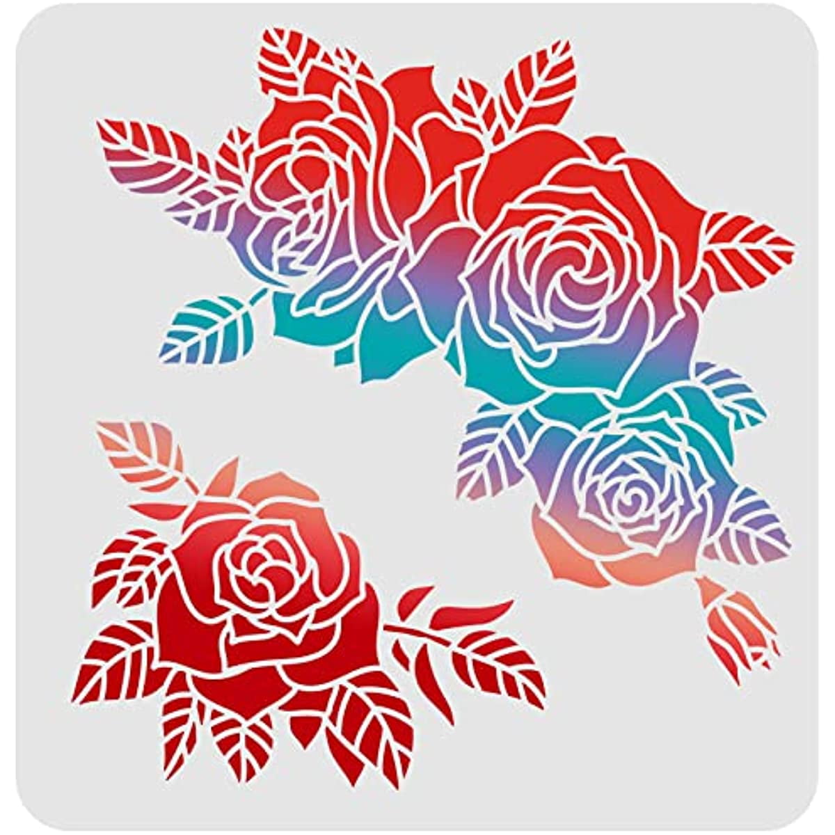 Roses Drawing Painting Stencils Templates Plastic Rose Stencils ...