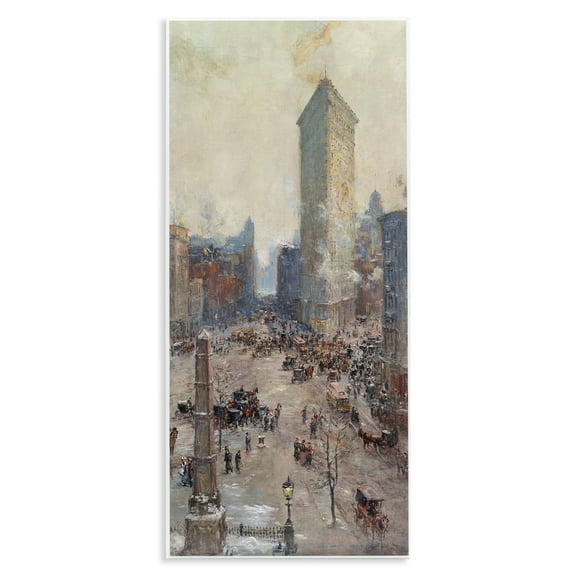 Stupell Industries Classic Cooper Cityscape Scenic & Cityscapes Painting Unframed Art Print Wall Art, 7 x 17