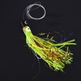 thumbnail image 2 of Cebo de pesca artificial de pulpo suave y realista con hilo de pescar con anzuelo (amarillo pequeño con seda), 2 of 8