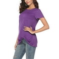 thumbnail image 6 of FAMITION Casual Cute Short Sleeve T Shirts for Women Summer Twist Knotted Blouse Tunic Tops, 6 of 8