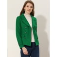 thumbnail image 2 of INSPIRE CHIC Caban à Revers Cranté à Double Boutonnage pour Femme Vert m, 2 of 6