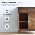 thumbnail image 6 of 35" Wide Asante Accent Cabinet with Single Drawer, Mid-Century Style 2-Door Wooden Cabinet, Sideboard with 2 Drawers, Suitable for Kitchen and Living Room, Vintage Brown, 6 of 8