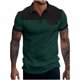 thumbnail image 1 of Camisa Elvqul Hombre Verde del Ejército Mayor Elástica de Bloques de Color Manga Corta Solapa Abotonada, 1 of 7