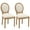 A:Round Back-Beige, variant on King Louis Back Side Chair Set of 2 Upholstered Linen Dining Room Chairs Light gray French Country Dining Chairs