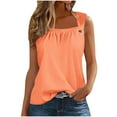 thumbnail image 2 of Tabk Tops Tank Top Women Sleeveless Top Women's Gradient Color Camisole Sleeveless T-shirt Loose Tank Orange M, 2 of 5