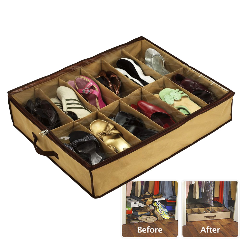 StoAway Under The Bed Shoe Storage Closet Organizer, Brown Walmart