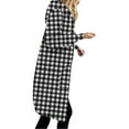 thumbnail image 5 of Gamivast Plaid Fleece Lined Jackets for Women Long Casual Hooded Long Sleeve Winter Coats with Pockets Outdoor Zip up Drawstring Warm Outerwear Clothes for Cold Weather, 5 of 5