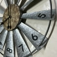 thumbnail image 6 of Unique Windmill Metal Wall Clock - Silent Sweep Movement, Rustic Industrial Style Home Decor for Living Room, Bedroom & Foyer, 6 of 9