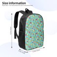 thumbnail image 3 of Goofa Mushrooms Pattern 17in Student Backpack - School, Travel, Work Bookbag -Laptop Backpack,Water Resistant College School Computer Bag, 3 of 6