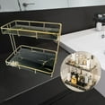 thumbnail image 3 of Iron Bathroom Organizer Countertop, , Household Display Storage Shelves, Makeup Organizer for Countertop Desk Bathroom - Black gold, 3 of 7
