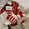 thumbnail image 2 of Women Christmas Crew Socks 6‑Pairs Set, Cable Knit Warm Winter Festive Socks with Storage Bag, Assorted Xmas Patterns, 2 of 7