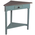 thumbnail image 1 of Sunset Trading Cottage Wood Corner Table in Distressed Beach Blue/Raftwood, 1 of 5