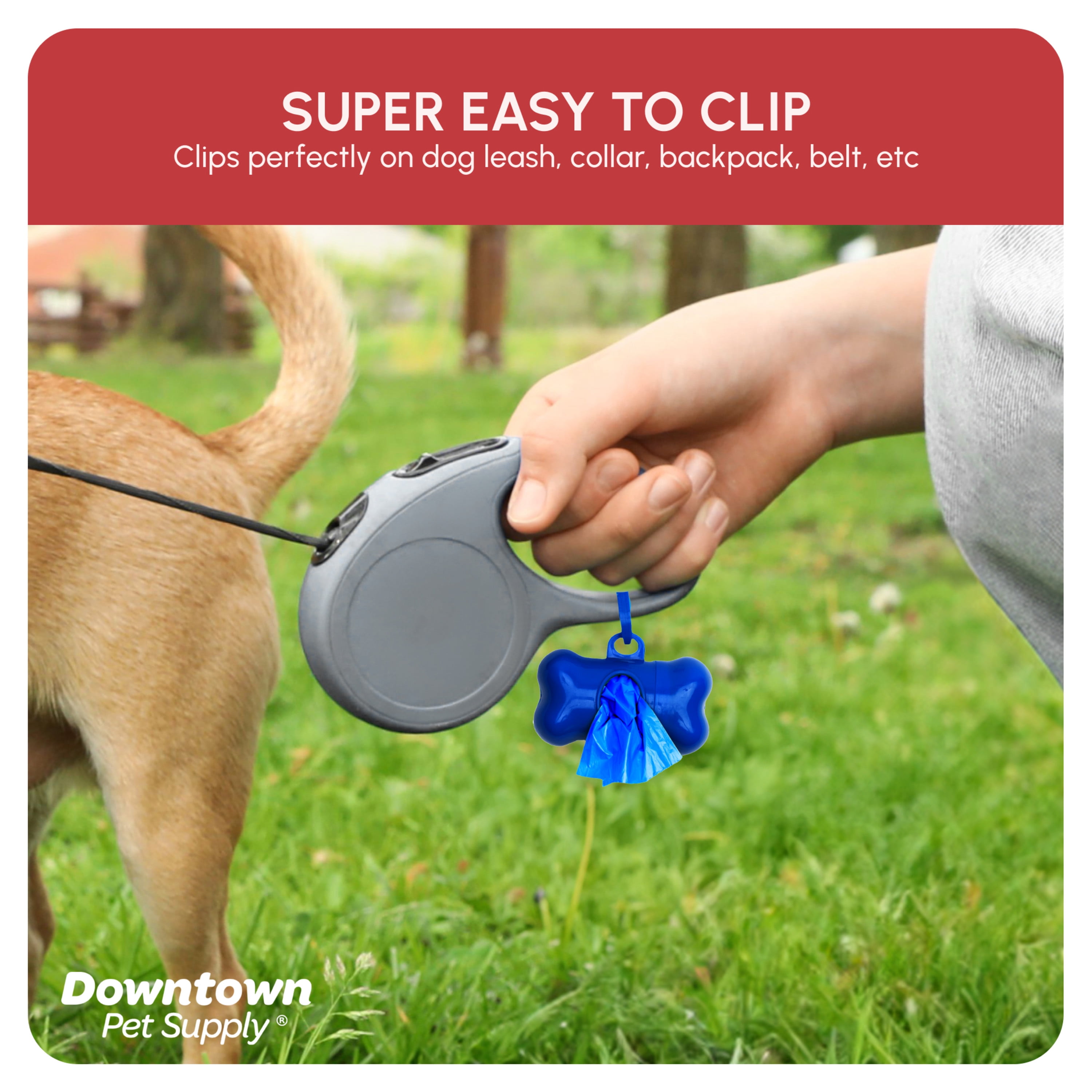 Downtown Pet Supply Dog Poop Bags, 2x Free Poop Bag Holder, Rainbow, 1000 Bags