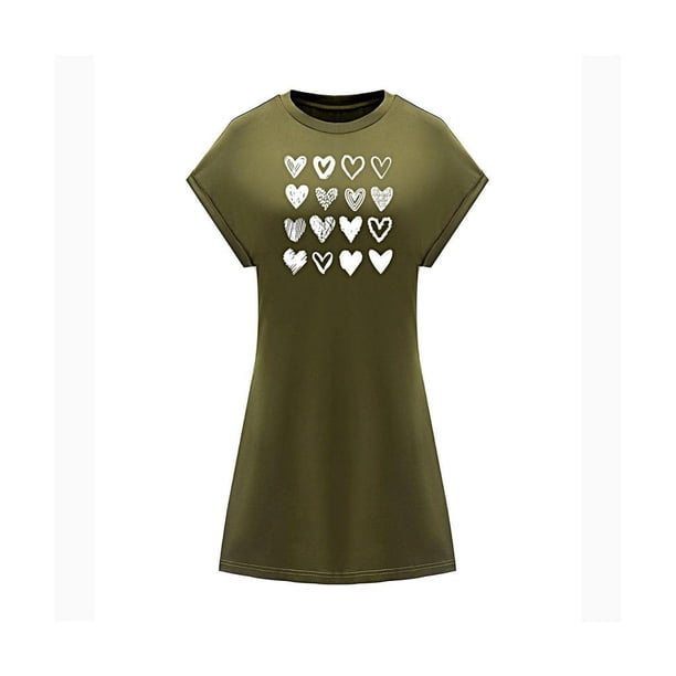 Vestido de verano para mujer, minivestido de manga corta hasta la , para fiesta en la playa y caminar L