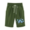 thumbnail image 2 of Bermuda Shorts for Women Stretchy Shorts for Summer Knee-Length Casual Bermuda Shorts Floral Print Walking Hiking Shorts Women 2024, 2 of 3