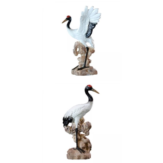 Estatua en ,Estatuas de pájaros de resina Decoraciones para el hogar Paisaje,Figuras Adornos de jardín Decoración de estar,Esculturas Artesanía Coleccionables CUTICAT Estatua en forma de grulla