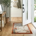thumbnail image 2 of ODIKA Round Shaped Retro Chinoiserie Border Solid Geometric Patterned Stain Resistant Thin Throw for Entryway, Kitchen, Laundry Room, 2 of 7