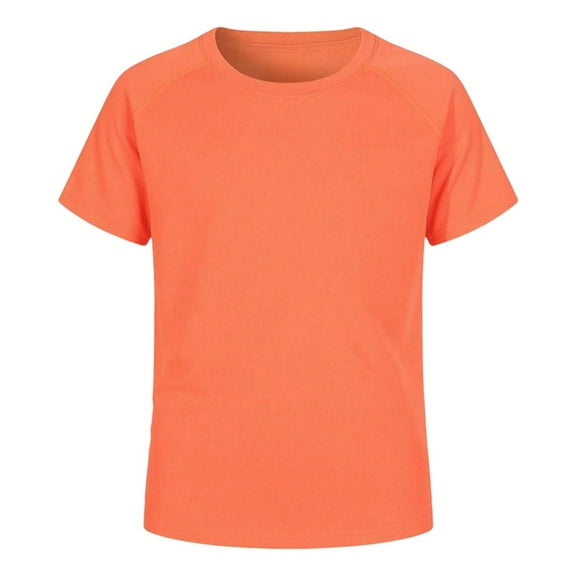 Boys Shirts,Rash Guard Shirt Short Sleeve UPF Swimwear Quick-Dry Water Shirt Sun Protection Top for Pool & Beach Activities,Shirts for Boys,Orange,5-6 Years