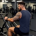 thumbnail image 6 of Domuza Mens Tank Tops Quick-Dry Athletic Stretch Sleeveless Running Muscle Shirt for Gym Beach & Casual Summer Dark Blue 2XL, 6 of 6