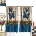 thumbnail image 3 of Butterfly Curtains,Gold Blue Beautiful Dreamy Butterfly Modern Home Bedroom Living Room Kitchen Decorative Curtains 42x54 Inch, 3 of 6