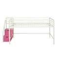 DHP Sol Junior Twin Metal Loft Bed with Storage Steps, Off White