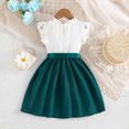 thumbnail image 6 of Qudderr 4-7 Years Girl's Dress for Kids Summer Casual Sundress Toddler Solid Patchwork Dress with Ribbon Belt for Girls, 6 of 9
