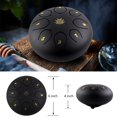 thumbnail image 4 of Rain Chime Drum - 8 Note 6 Inch Rain Drum for Outside Garden, with Bag, Music Book, Drumsticks, Mallet Holder and Finger Paddles, Waterproof Musical Rain Drum for Garden (Black), 4 of 14